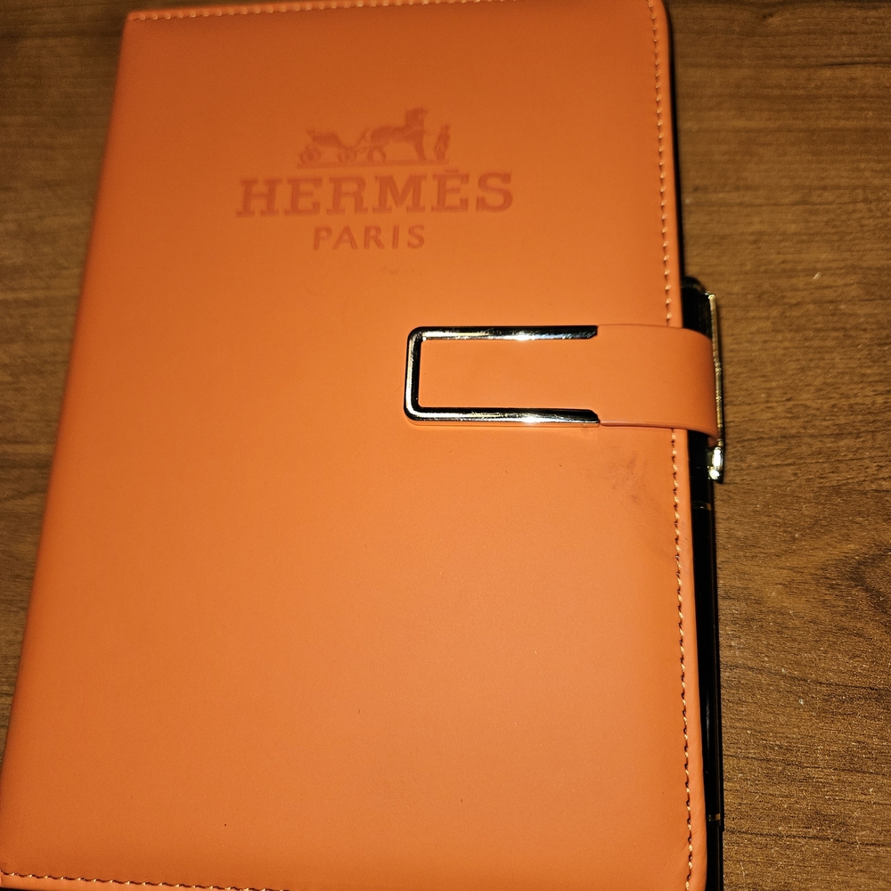 Hermès Orange Leather Notebook